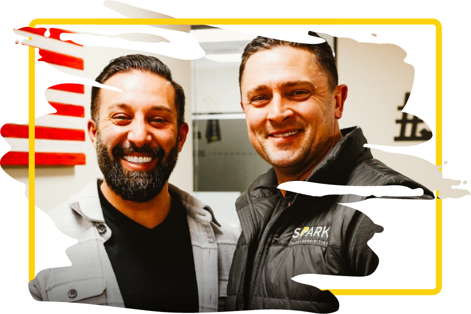 Aaron Opalewski, CEO of Spark Companies, with Fletcher Kundtz, President of Spark Talent Acquisition